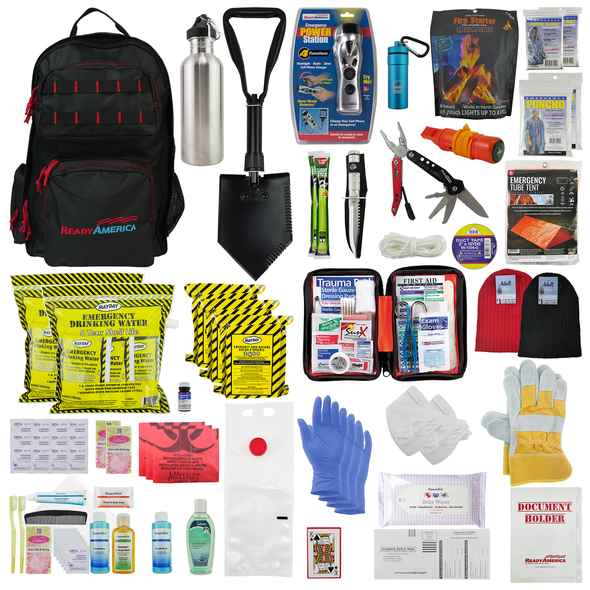 Ready America, 2-Person, 3 Day, Elite Emergency Backpack, Pieces (qty.) 74 Model# 70451
